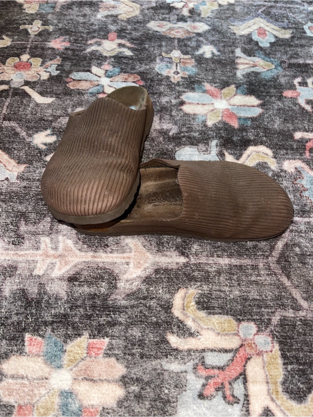 Birki’s Women's Slip-On Ribbed Mule in Brown